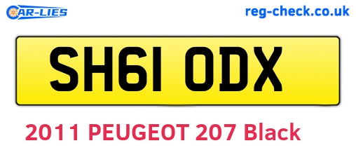 SH61ODX are the vehicle registration plates.