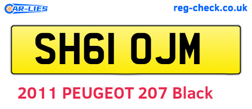 SH61OJM are the vehicle registration plates.
