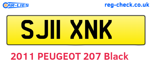 SJ11XNK are the vehicle registration plates.