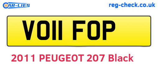VO11FOP are the vehicle registration plates.