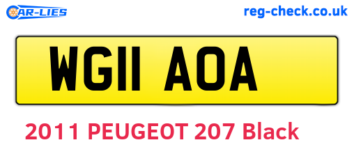 WG11AOA are the vehicle registration plates.