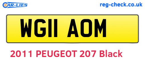 WG11AOM are the vehicle registration plates.