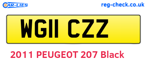 WG11CZZ are the vehicle registration plates.