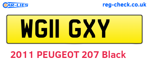 WG11GXY are the vehicle registration plates.