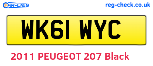 WK61WYC are the vehicle registration plates.