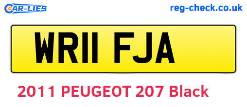 WR11FJA are the vehicle registration plates.