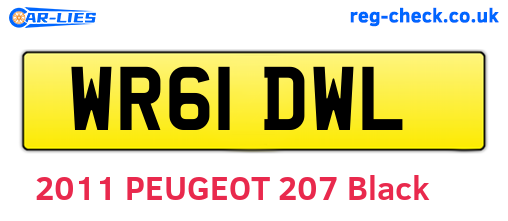 WR61DWL are the vehicle registration plates.