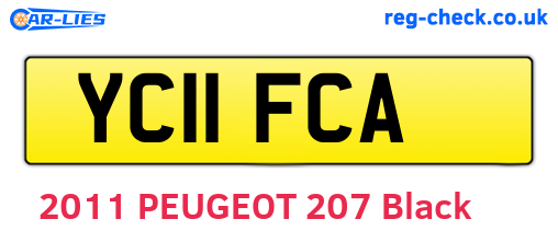 YC11FCA are the vehicle registration plates.