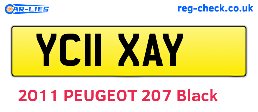 YC11XAY are the vehicle registration plates.