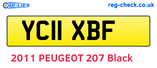 YC11XBF are the vehicle registration plates.