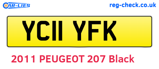 YC11YFK are the vehicle registration plates.