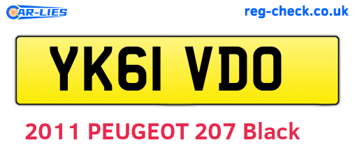 YK61VDO are the vehicle registration plates.