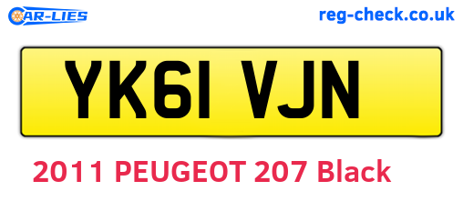 YK61VJN are the vehicle registration plates.