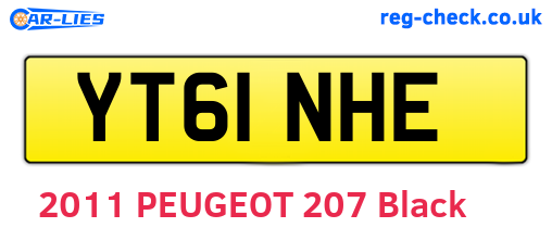 YT61NHE are the vehicle registration plates.