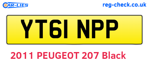 YT61NPP are the vehicle registration plates.