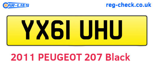 YX61UHU are the vehicle registration plates.