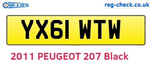 YX61WTW are the vehicle registration plates.