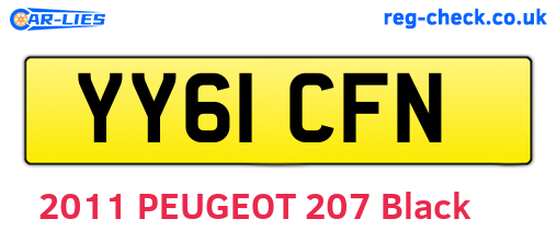 YY61CFN are the vehicle registration plates.