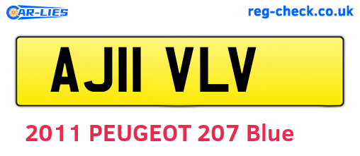 AJ11VLV are the vehicle registration plates.
