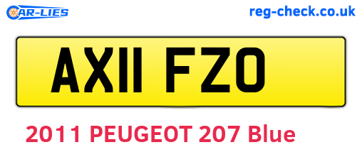 AX11FZO are the vehicle registration plates.