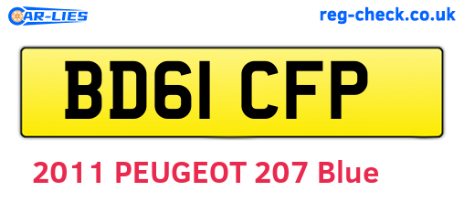 BD61CFP are the vehicle registration plates.