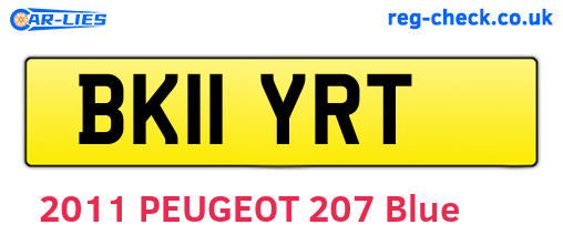BK11YRT are the vehicle registration plates.