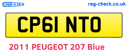 CP61NTO are the vehicle registration plates.