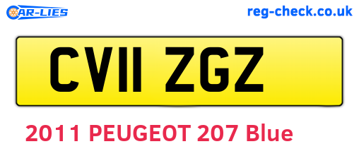 CV11ZGZ are the vehicle registration plates.