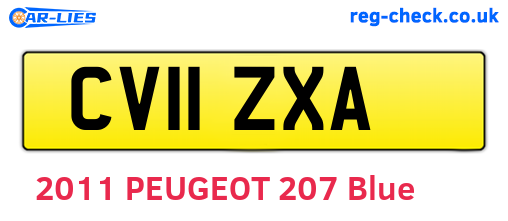 CV11ZXA are the vehicle registration plates.