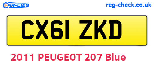 CX61ZKD are the vehicle registration plates.
