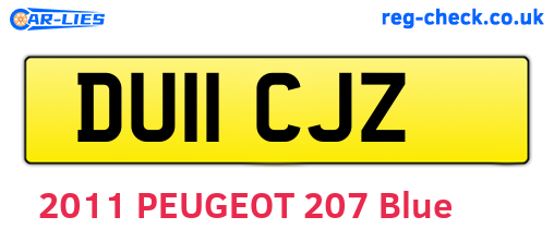 DU11CJZ are the vehicle registration plates.