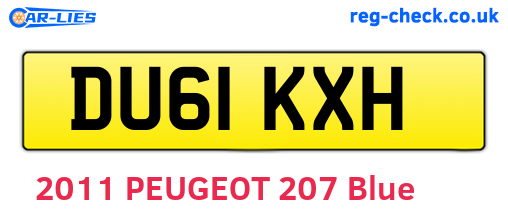 DU61KXH are the vehicle registration plates.