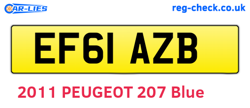 EF61AZB are the vehicle registration plates.