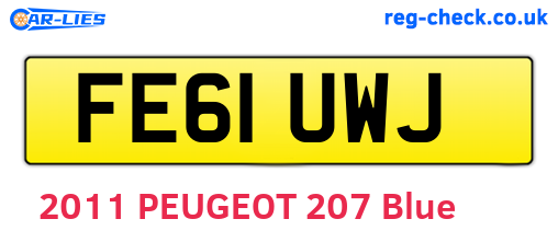 FE61UWJ are the vehicle registration plates.