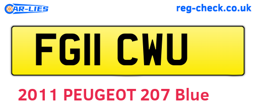 FG11CWU are the vehicle registration plates.