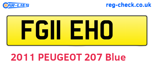 FG11EHO are the vehicle registration plates.