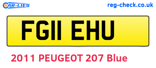 FG11EHU are the vehicle registration plates.