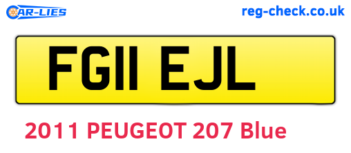 FG11EJL are the vehicle registration plates.