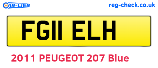 FG11ELH are the vehicle registration plates.
