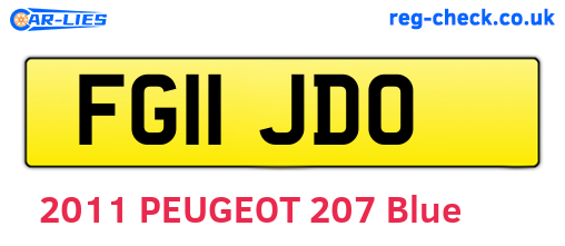 FG11JDO are the vehicle registration plates.