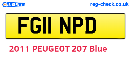 FG11NPD are the vehicle registration plates.