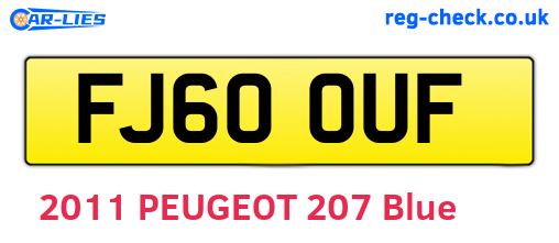FJ60OUF are the vehicle registration plates.
