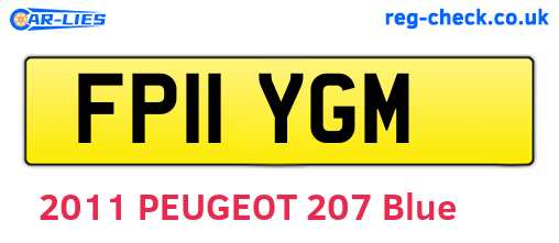 FP11YGM are the vehicle registration plates.