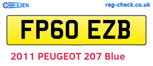 FP60EZB are the vehicle registration plates.
