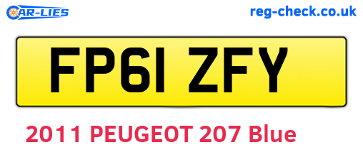 FP61ZFY are the vehicle registration plates.