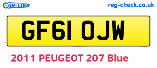 GF61OJW are the vehicle registration plates.