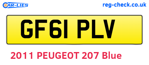 GF61PLV are the vehicle registration plates.