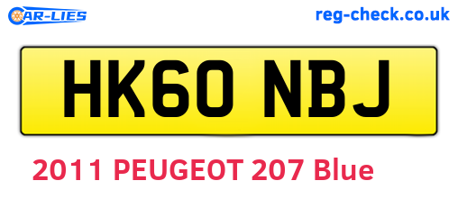 HK60NBJ are the vehicle registration plates.