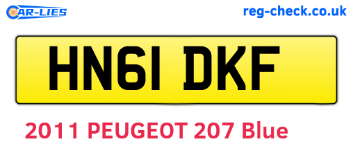 HN61DKF are the vehicle registration plates.
