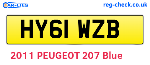 HY61WZB are the vehicle registration plates.